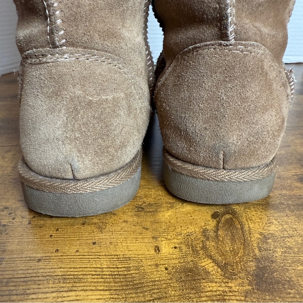 Xhilaration Boots Genuine Suede Tan Faux Fur Lining Women's Size 7 Rubber Sole - Picture 4 of 12